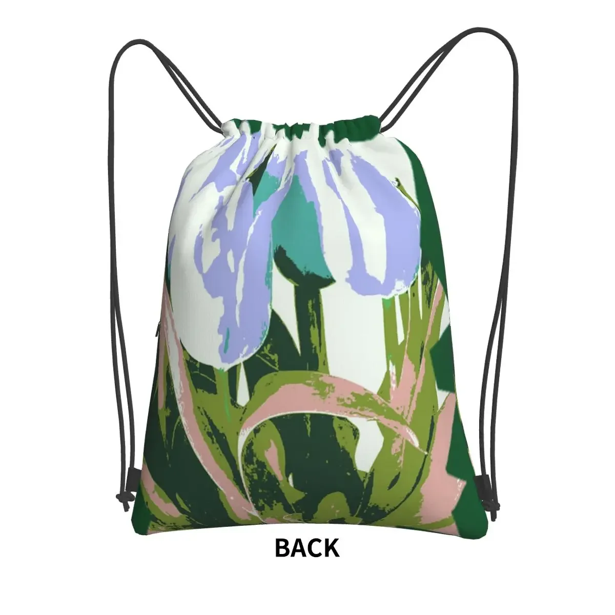 Pop Art Spring Tulips Abstract Floral Bouquet By Iritof Portable Backpacks Drawstring Bag Drawstring Bundle Pocket Shoes Bag