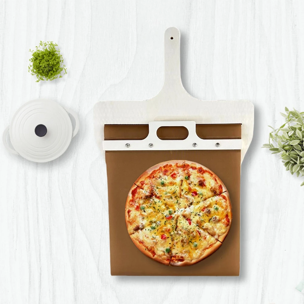 Sliding Pizza Peel Pizza Sliding Spatula Multifunction Wooden Pizza Peel Shovel Hangable with Handle for Home Kitchen