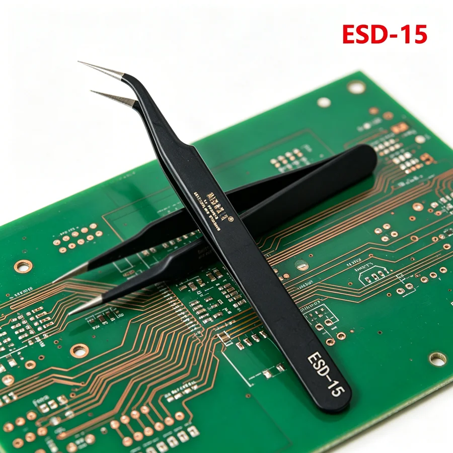 Stainless Steel Tweezers Set, Multi-purpose Precision Tweezers for Electronics Repair, Jewelry Making & Cleaning