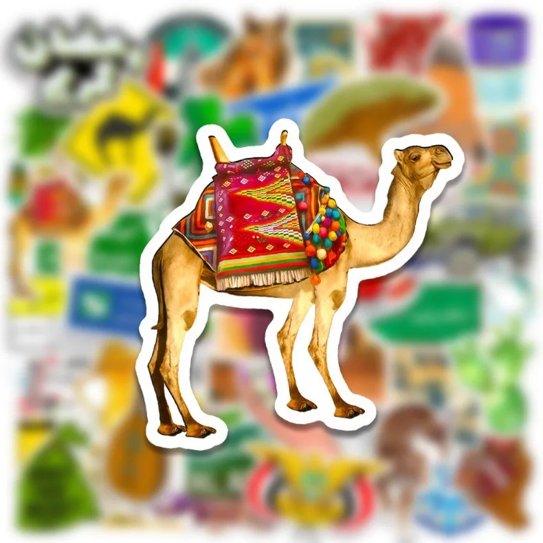 10/50 قطعة ميزة منطقة الشرق الأوسط ملصقات المناظر الطبيعية المملكة العربية السعودية الصحراء الجمل الشارات السفر الأمتعة الغيتار ملصق مضاد للمياه