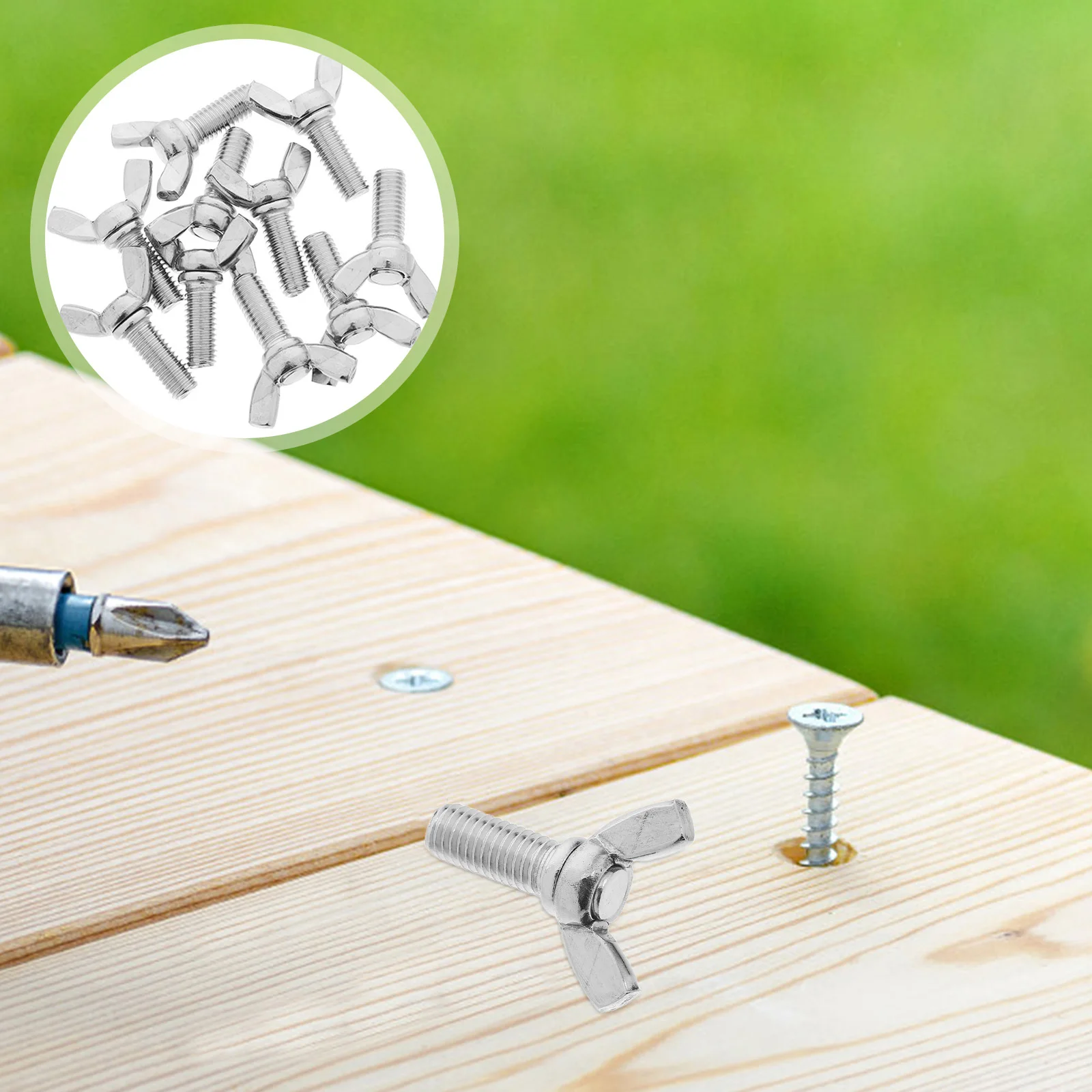 

10Pcs M8x20 Stainless Steel Thumb Screws Wing Bolts Butterfly Fasteners Hand Tighten No Tools Needed for Home Hardware Machinery