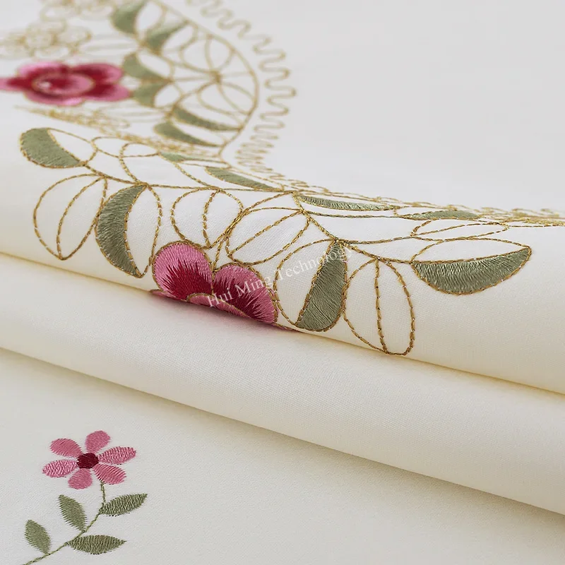 Table Cloth Luxury Embroidered Round Tablecloth For Table Juppe Dining Table Cover Fresh Flower Rose Chair Cover Home Decoration