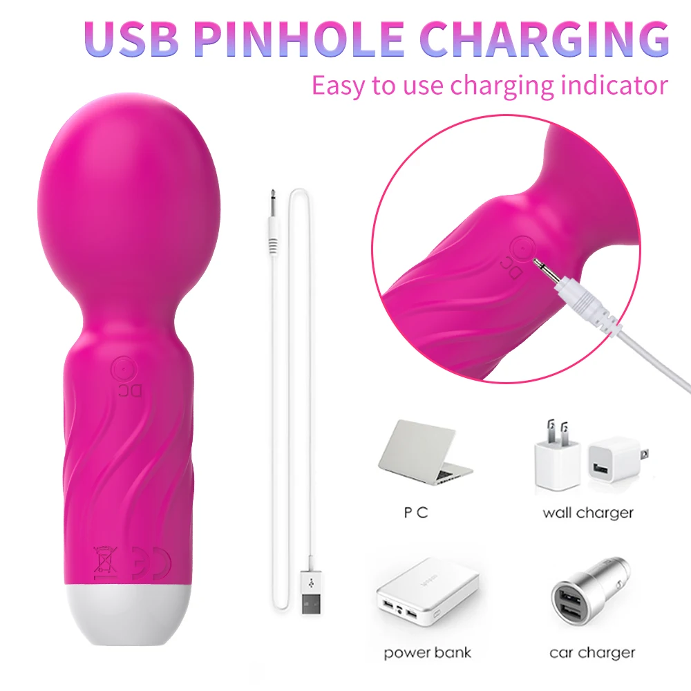 Wireless Vibrator USB Rechargeable Massager Sex Toys for Woman Masturbator Erotic AV Magic Wand Clitoris Stimulator Adult 18 Toy