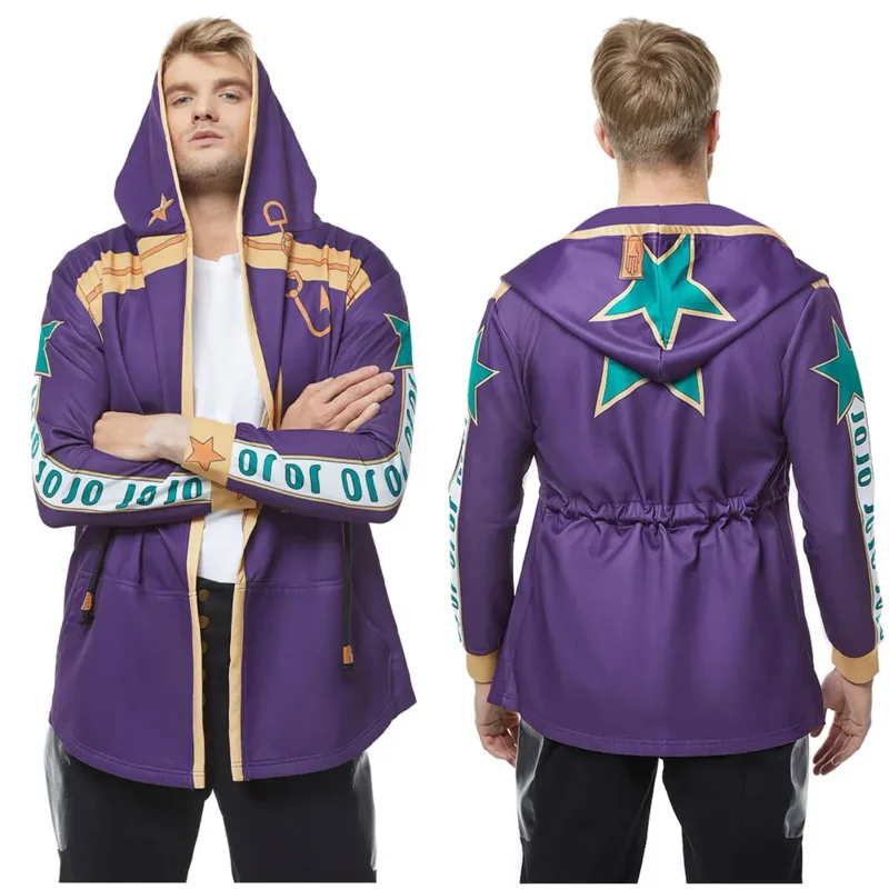 

Anime JoJo‘s Bizarre Adventure Stone Ocean Kujo Jotaro Cosplay Hoodie Pullover Jacket Coat Long Drawstring Sweatshirt