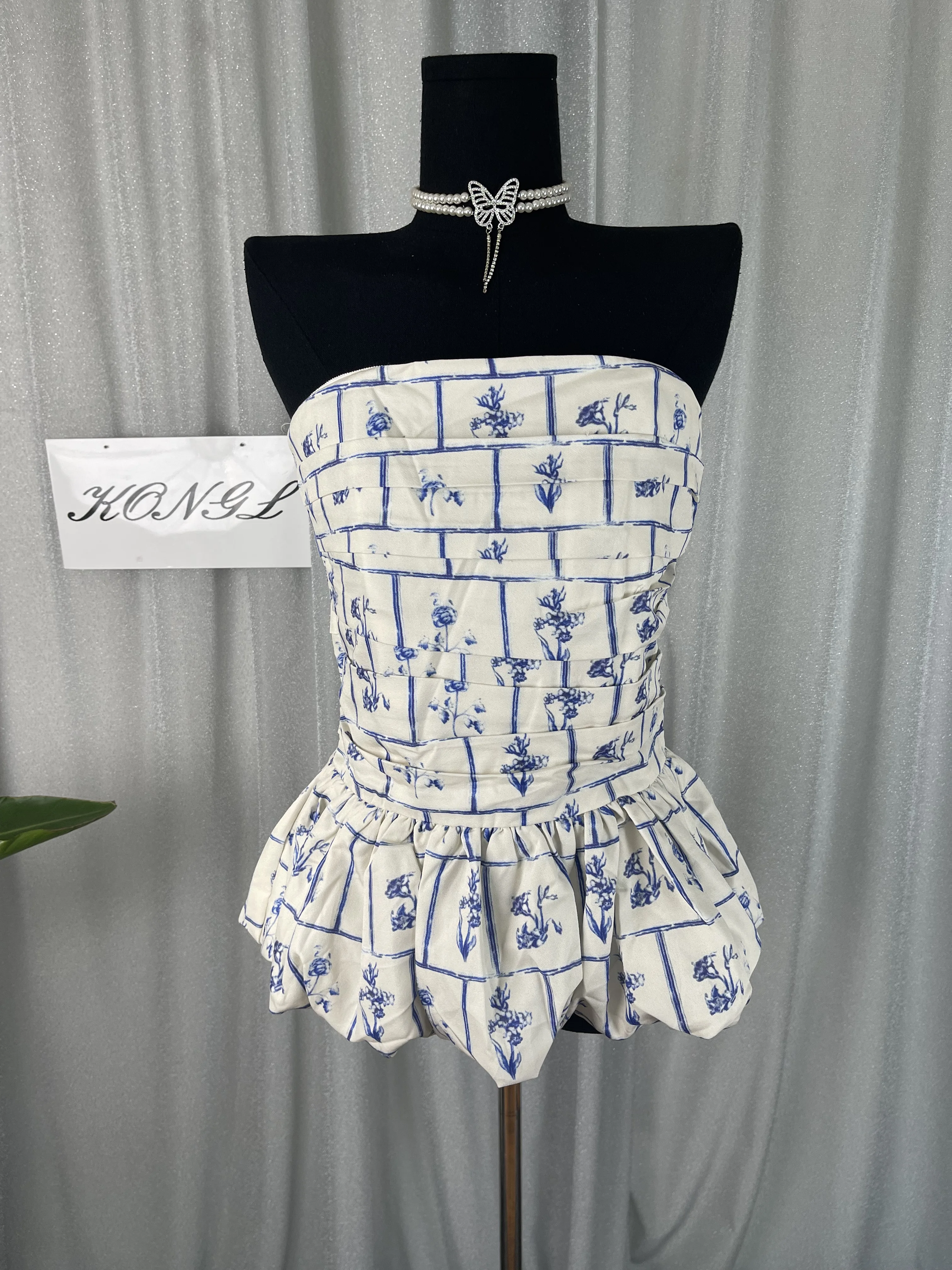 Minivestido Sexy sin tirantes y espalda descubierta para mujer, minivestido Retro con estampado Floral, vestidos de fiesta elegantes Vintage, traje de celebración para Club nocturno y cumpleaños