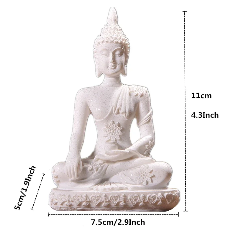 Estatua de Buda en miniatura con arenisca natural, escultura de Buda de Tailandia, estatuilla hindú, adorno decorativo para el hogar, 28 estilos