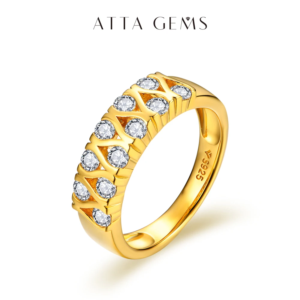 ATTAGEMS nuovo anello di diamanti Moissanite da 0,66 ct per le donne D VVS1 colore S925 nastro di fidanzamento fede nuziale Fine gioielli regalo di lusso