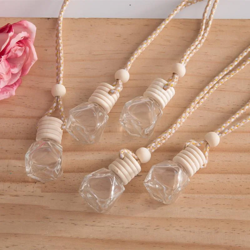 10-Pack 8ml Transparent Glass Hanging Car Air Freshener Bottles - Empty Diffuser Vials for Aromatherapy, Refillable & Decor-Read