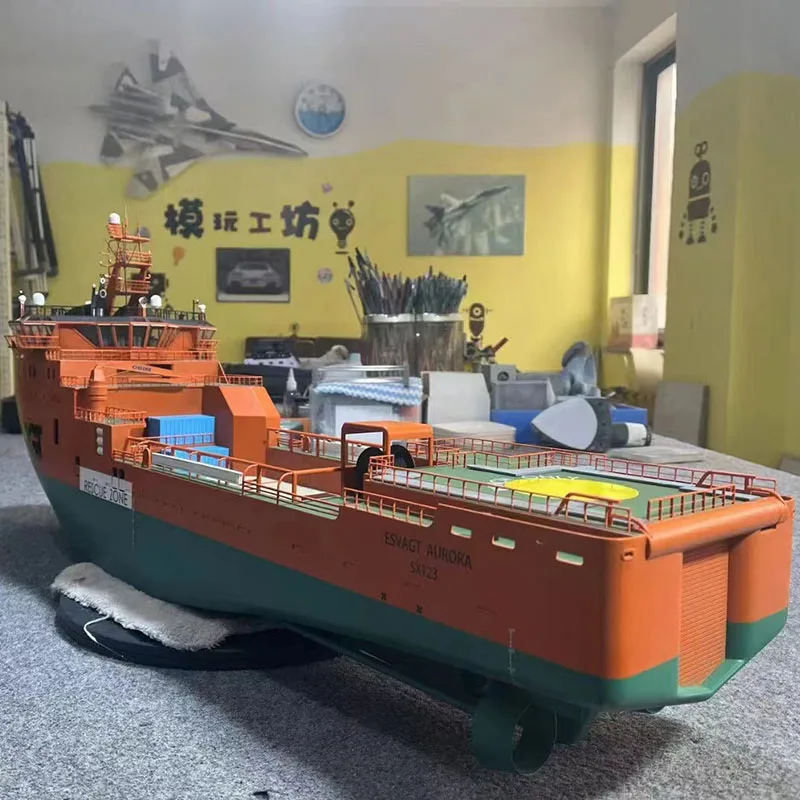 SX123 Aurora Rescue Boat Model 1/100 Large Finished RC Boat 870mm Dynamic Version