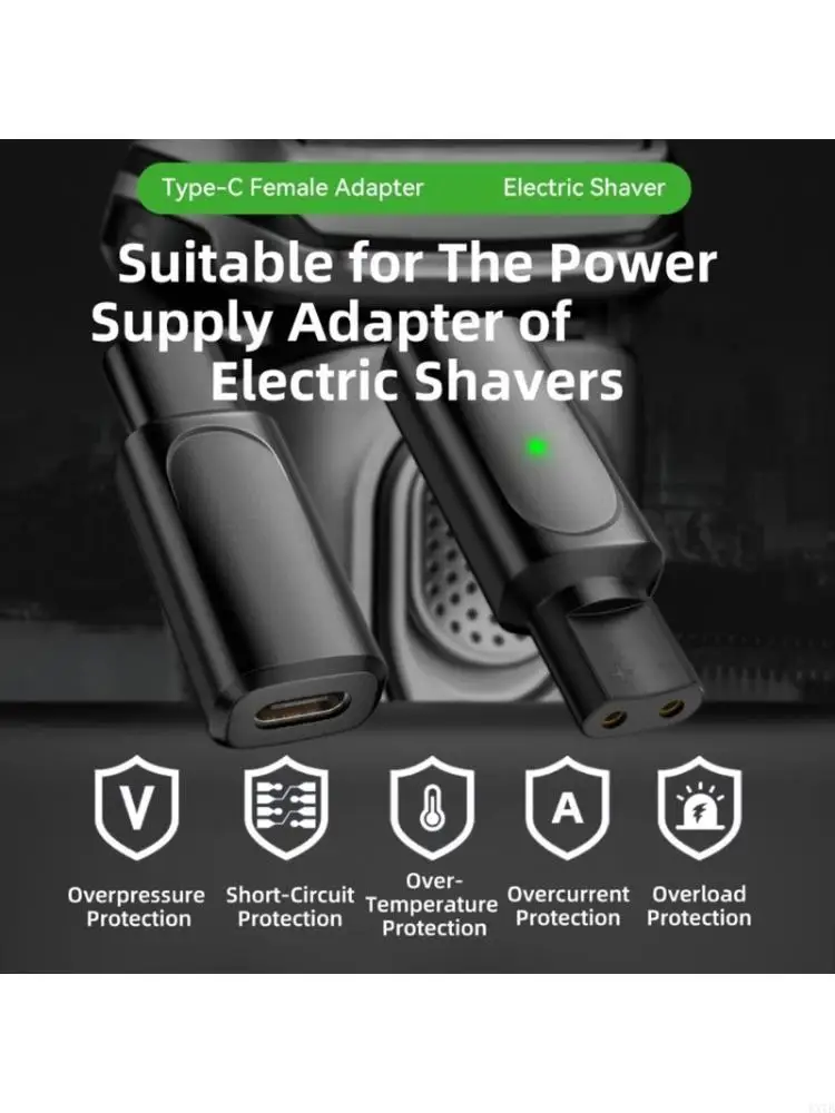 5V to 12V Type C Shaver Adapter For XT HC Series Silk-epil Beard Trimmers 