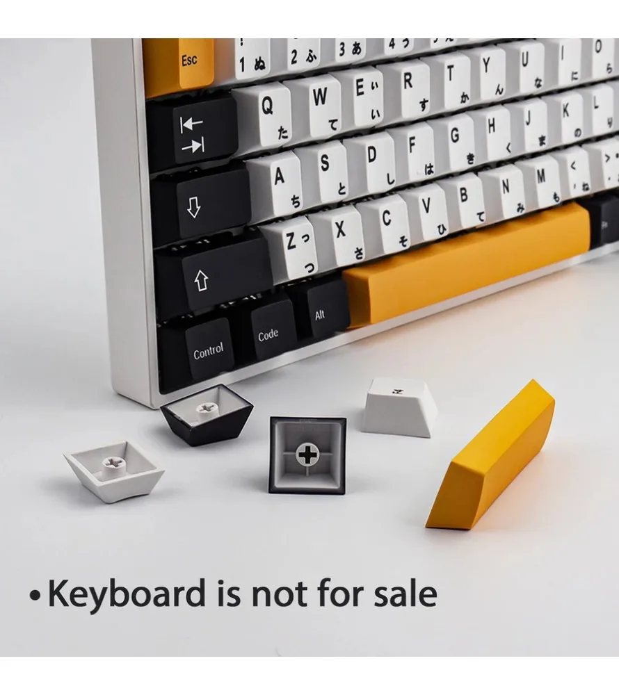 Cherry original factory height five-sided sublimation process black and yellow Japanese keycap 145-key PBT keycap personality