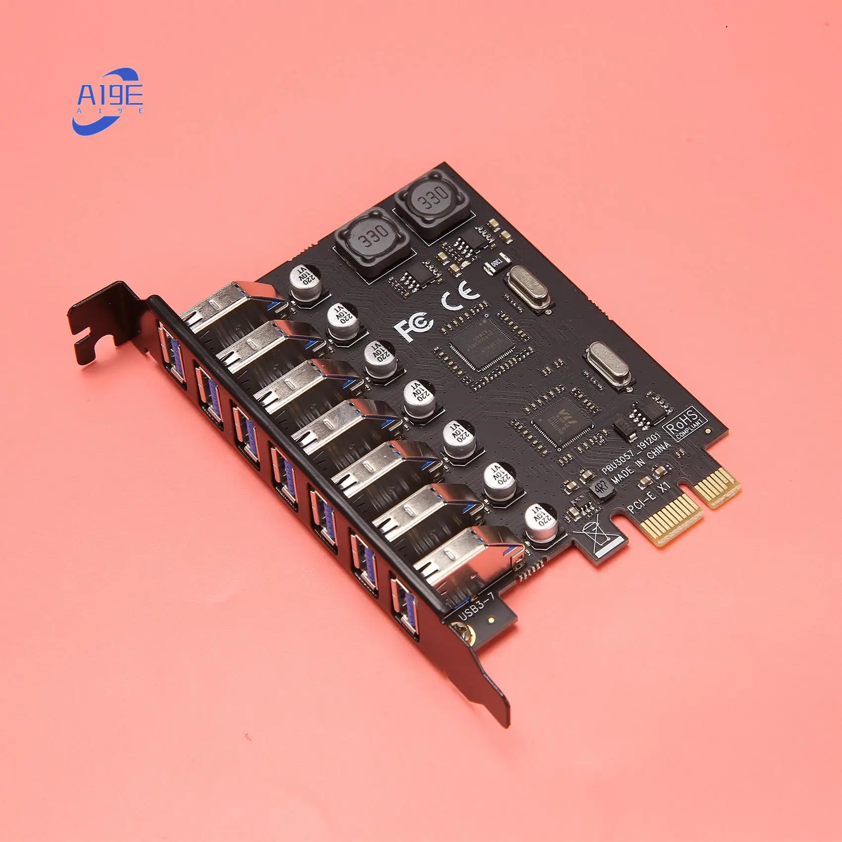 

A19E-USB 3.0 PCI-E Expansion Card Adapter 7 Ports Hub Adapter External Controller PCI-E Extender PCI Express Card For Desktop
