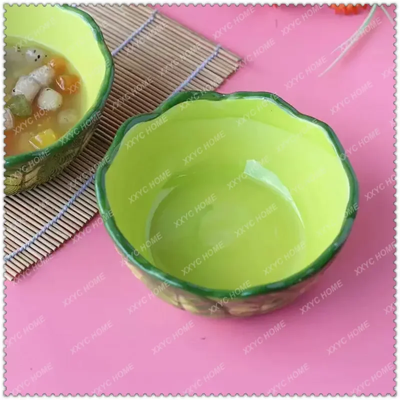 Chinese Cabbage Ceramic Hamster Dog Food Bowl Large Overweight Rabbit Bowl Pet Totoro Rabbit Food Bowl