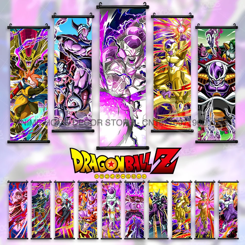 Dragon Ball Poster Kühler Tapete Anime Schriftrollen Bild Frieza Wandkunst König Kalte Wohnkultur Son Goku Hängende Malerei Krillin – Detail 1