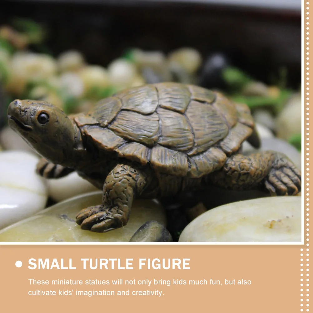

5pcs Miniature Turtle Statue Resin Figurines Realistic Design Kids Decor Small Animal Ornament Cake Decoration