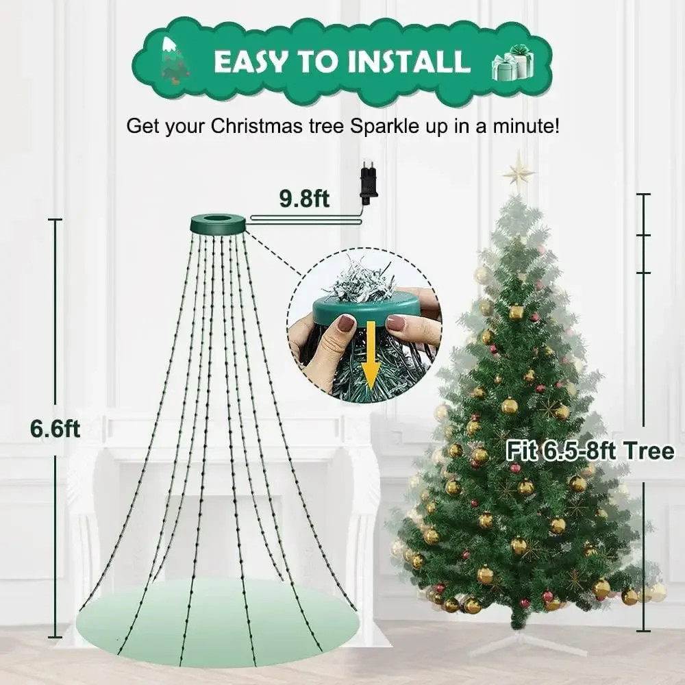 Guirnalda de luces LED con Control remoto para árbol de Navidad, lámpara de guirnalda de festón para fiesta de jardín al aire libre, aplicación inteligente DIY