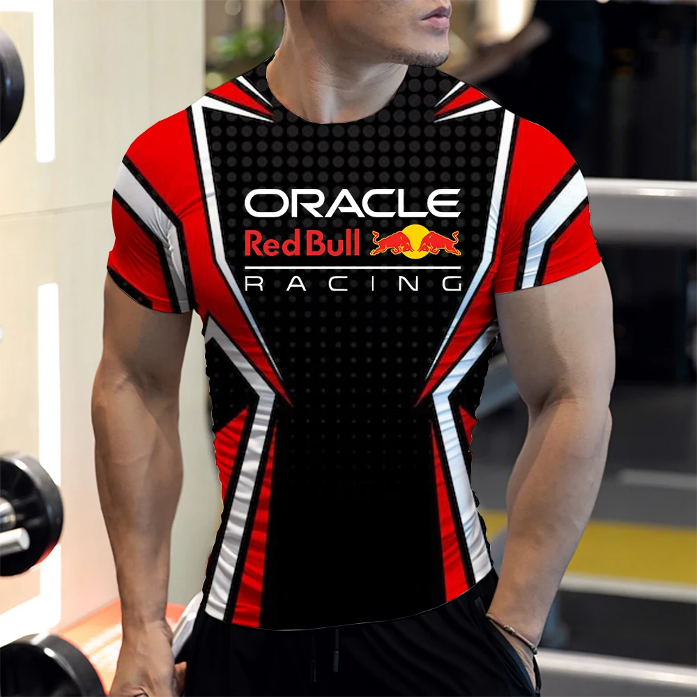 

Luxury Brand Red Bull Men's T-Shirt Team Racing Cycling Extreme Sports Custom T-Shirt Crew Neck Shirt Summer Red Bull Clothing
