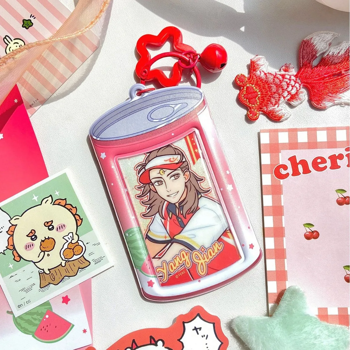 Kawaii Canned fruit molding PVC 3 inch Kpop Photocard Holder Idol photo Card Holder Bag Case display pendant School Stationery