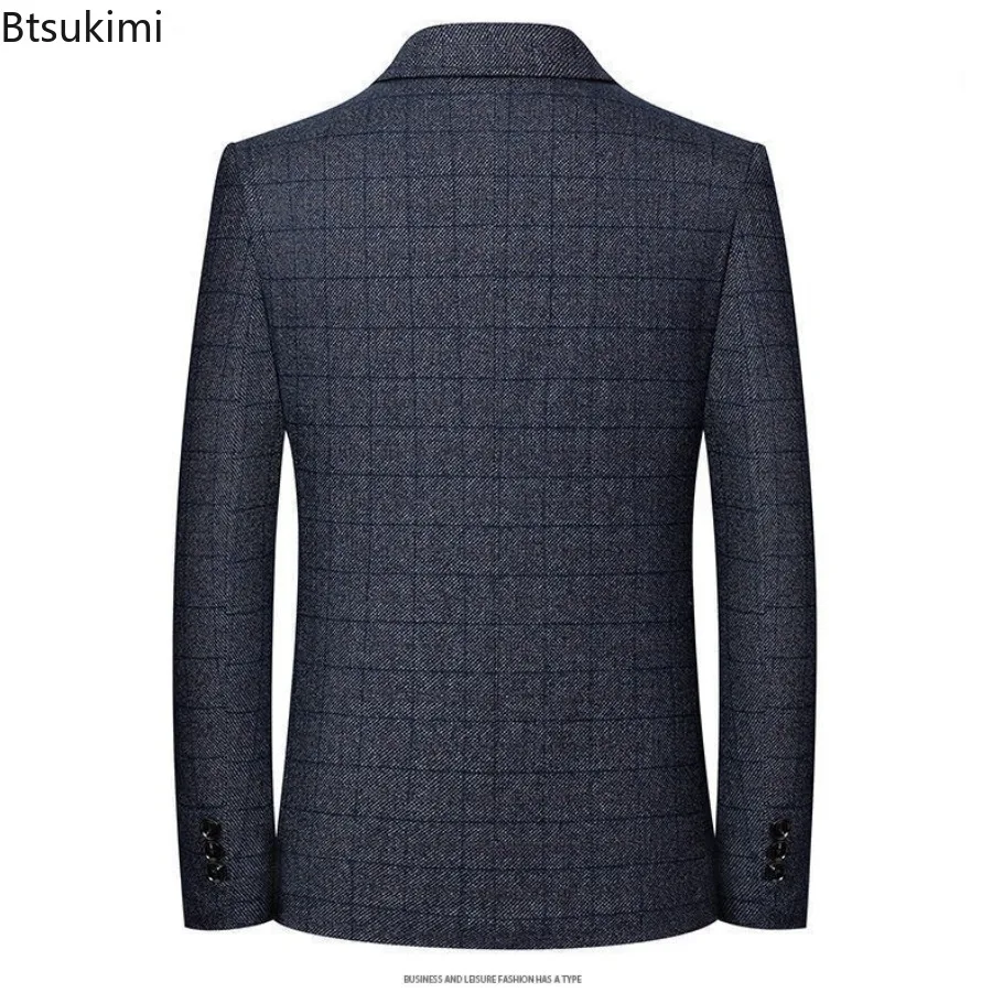New Men's Business Social Suit Jackets Spring Autumn Fashion Slim Casual Handsome Blazers High-end Wedding Party Dress Suit Tops