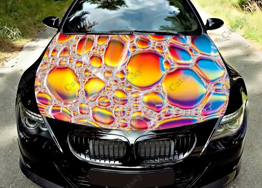 Abstract Water Bubbles Car Hood Vinyl Stickers Wrap Vinyl Film Engine Cover Decals Sticker Universal Car Hood Protective Film