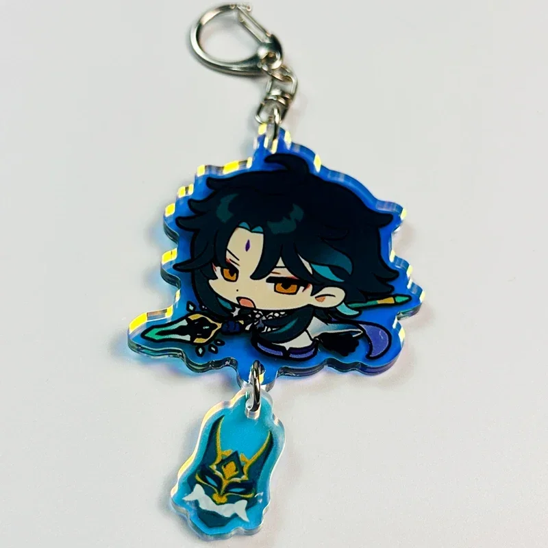 Anime Genshin Impact Xiao  Balladeer Raiden Shogun Cosplay Keychain Laser Pendant High Appearance Level Delicacy Decorate