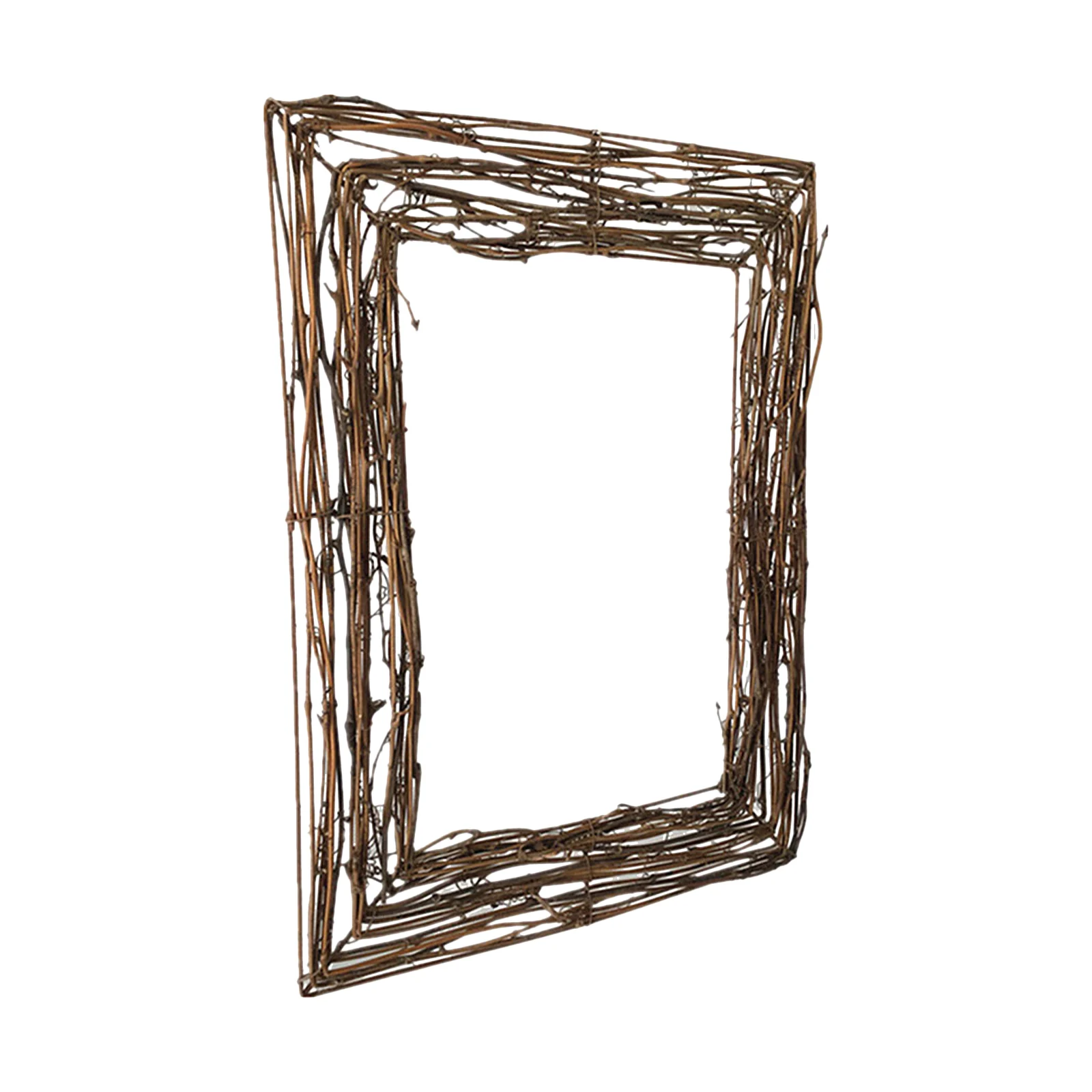 

1pc Natural Wreath Base Craft Vine Branch Square Frame For Diy Floral Decor Holiday Wall Door Window Hanging Decoration Prop