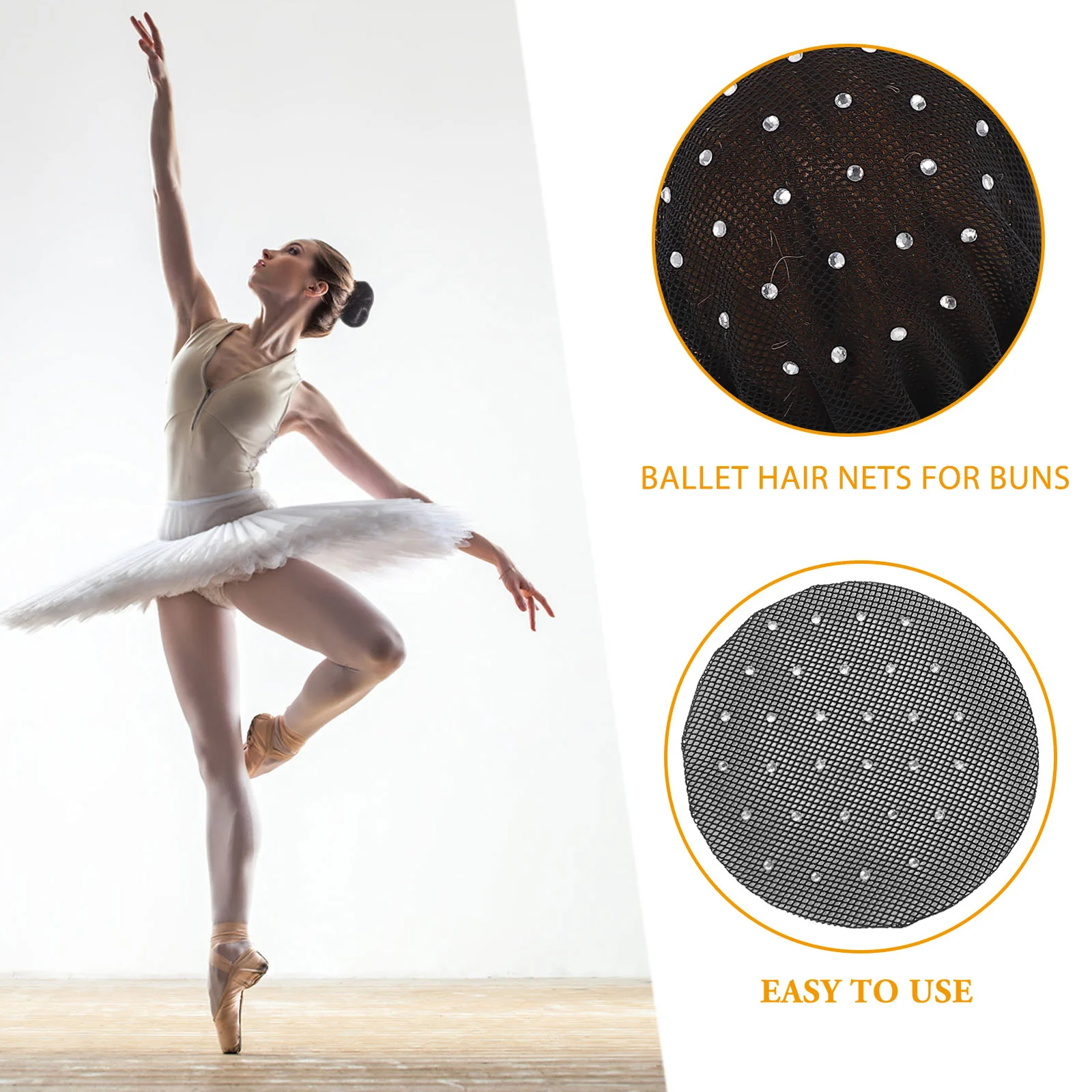 

4pcs Bun Hair Net Ballet Mesh Wrap Elastic Holders Lightweight Breathable Women Girls Accessories Stylish Elegant Comfortable