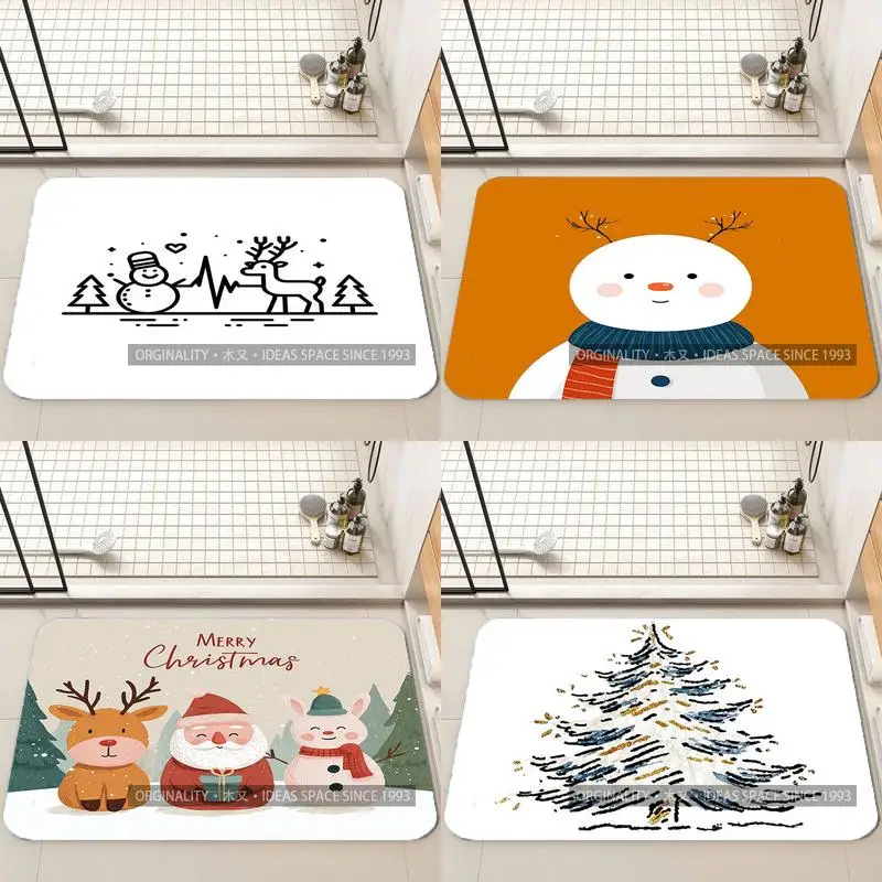

Christmas Scene Mat Living Room Decoration Home Sofa Non-Slip Carpet Study Bedroom Tatami Children'S Soft Floor Mat