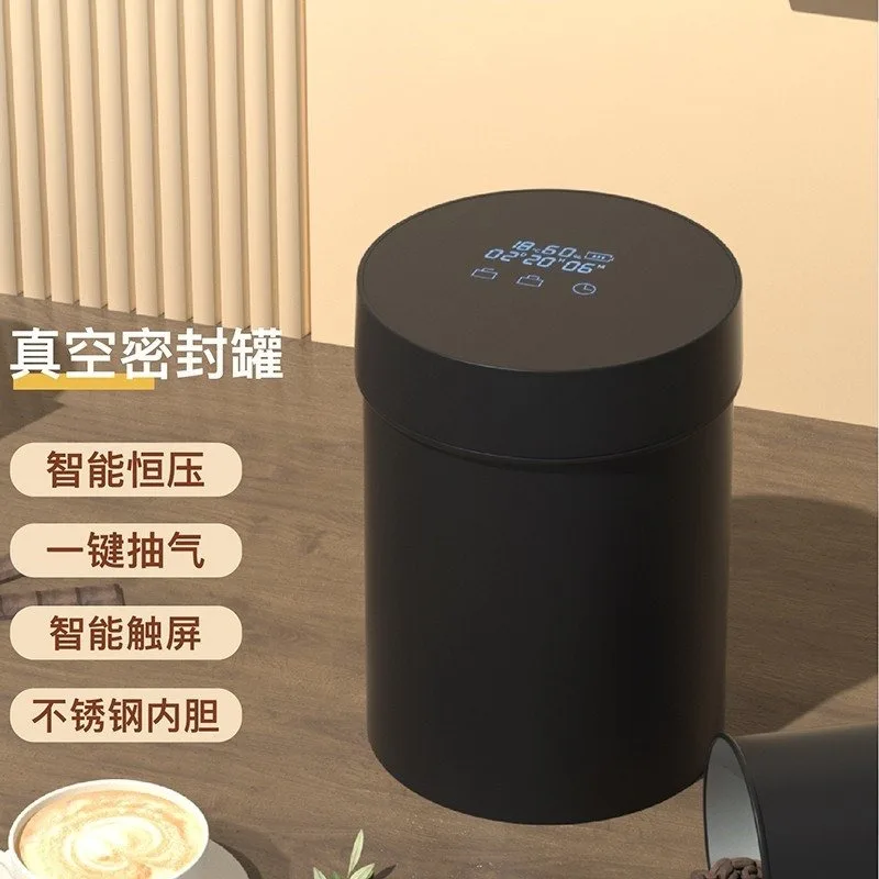 2026 New Design Rechargeable Automatic Vacuum Stainless Steel Coffee Canister