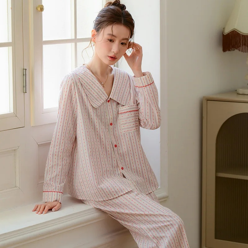 Conjunto de pijamas para mujer, pijamas cálidos de invierno para mujer, ropa navideña a la moda para el hogar, pijamas, conjunto de pijama lindo y suave dulce