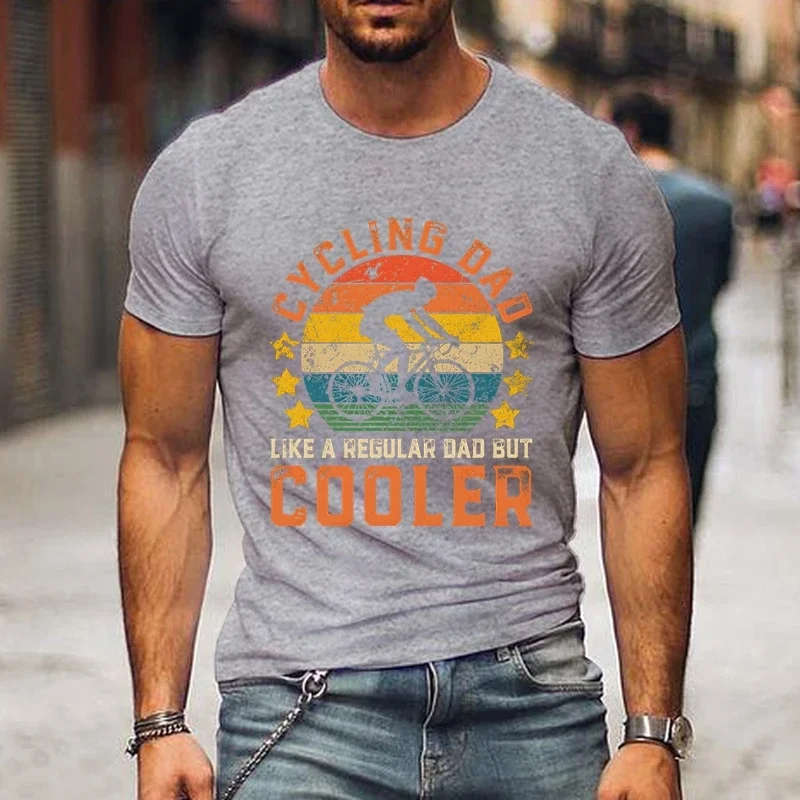 Cycling Dad Cooler Print Men's T Shirt Funny Vintage Mountain Bike Tshirt Hip Hop Casual Tops Summer Father Day Street T Shirt image 2