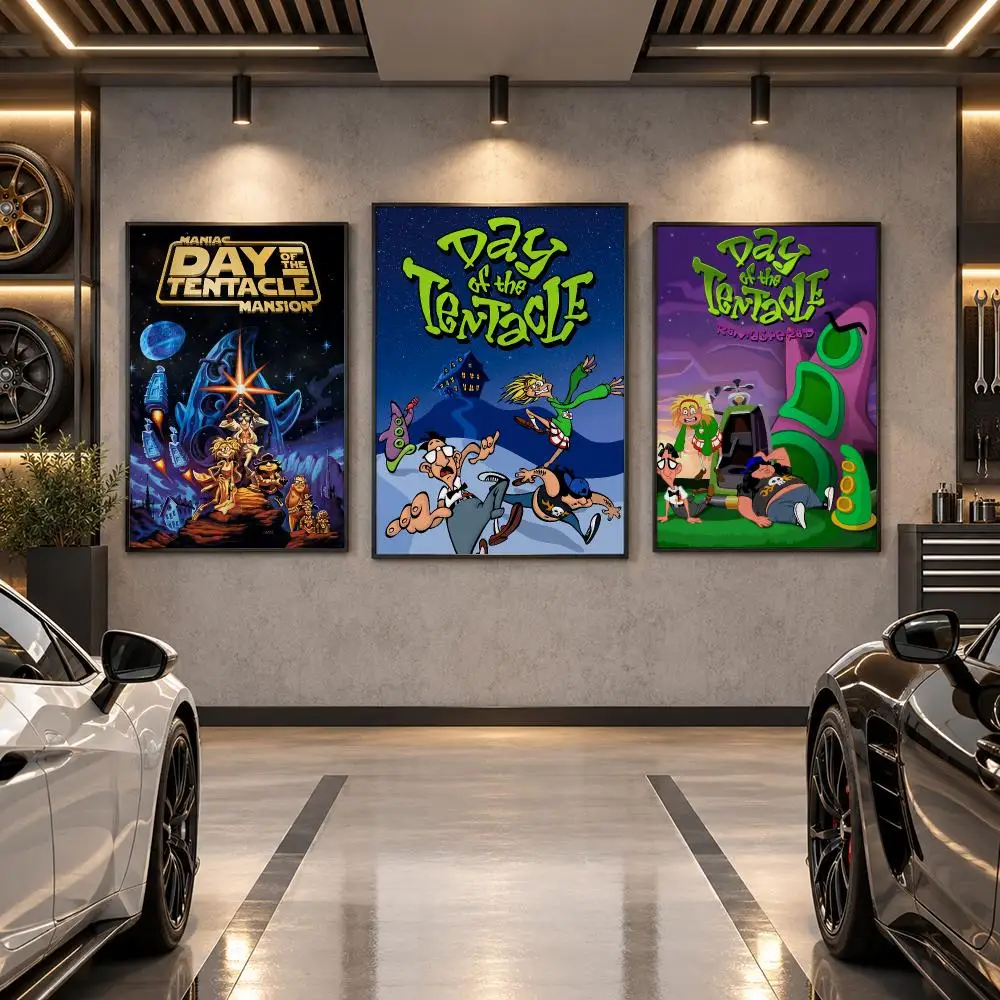 Day Of The T-Tentacle Painting Poster Wall Art Sticker For Living Room Bedroom Bar Home Decor Mural Painting Decoration