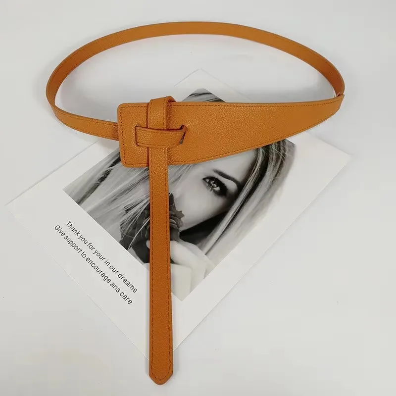 Designer Gürtel Für Frauen Hohe Qualität Knoten Weiche Pu Leder Langen Bund Weibliche Taille Kleid Mantel Korsett Breiten Gürtel Cummerbunds – Detail 4