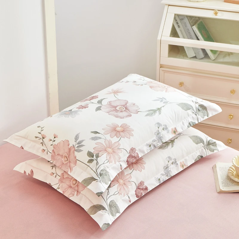 Cotton Pillowcase 100% Cotton Pair Pillowcase Adult Student Dormitory Single Household Protective Cover