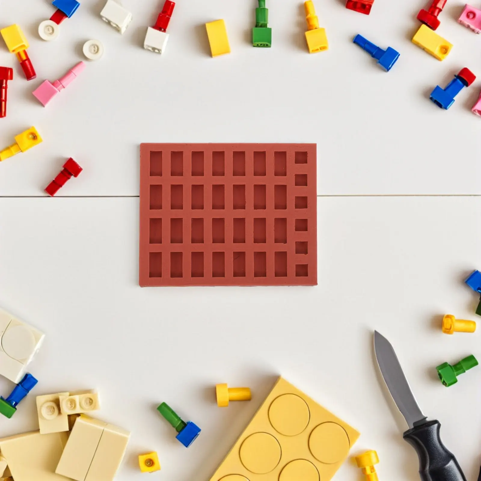 

Мини-форма для кирпича, силиконовая форма для миниатюрного кирпича, мягкие гибкие аксессуары для симуляции песочницы, для поделок своими руками, мини-сада