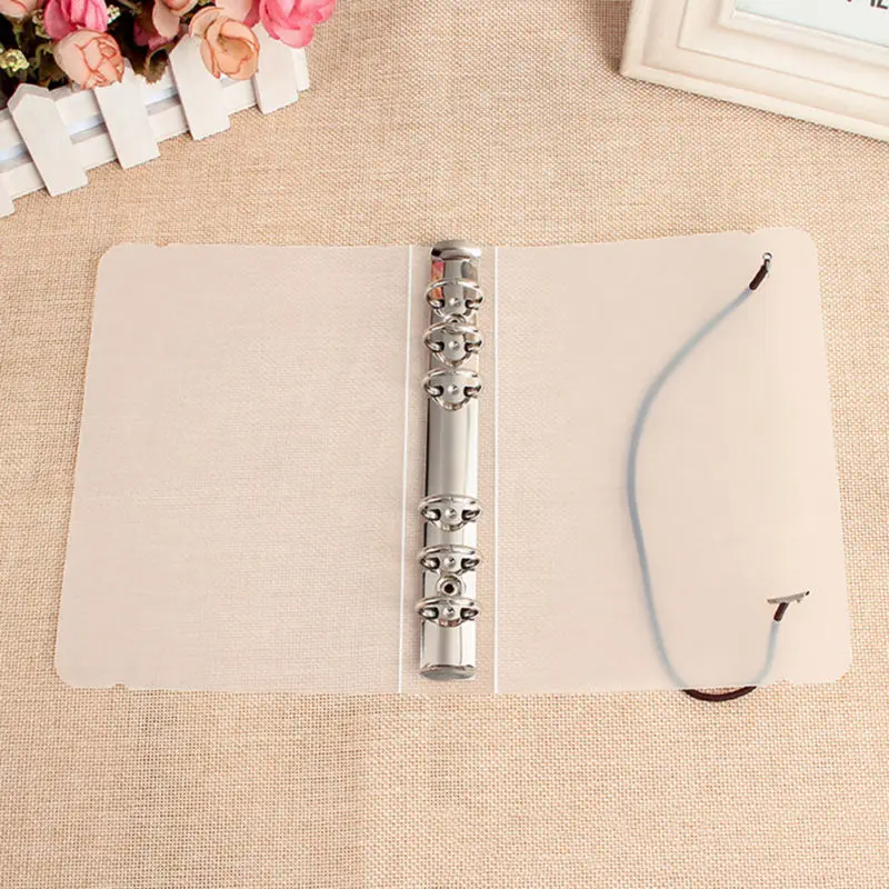 

Plastic A5 Transparent Round Ring Binder File Folder Loose Leaf Sheet Protector Notebook Refill Organizer