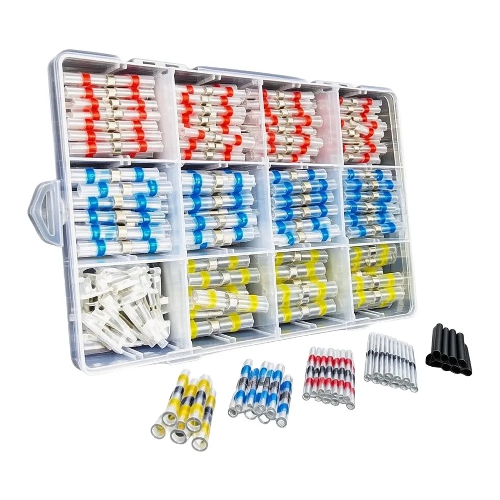 800PCS Heat Shrink For Solder Connectors Waterproof Wire Terminals Kit Polyolefin Electrical Crimping For Auto Marine DIY Tools