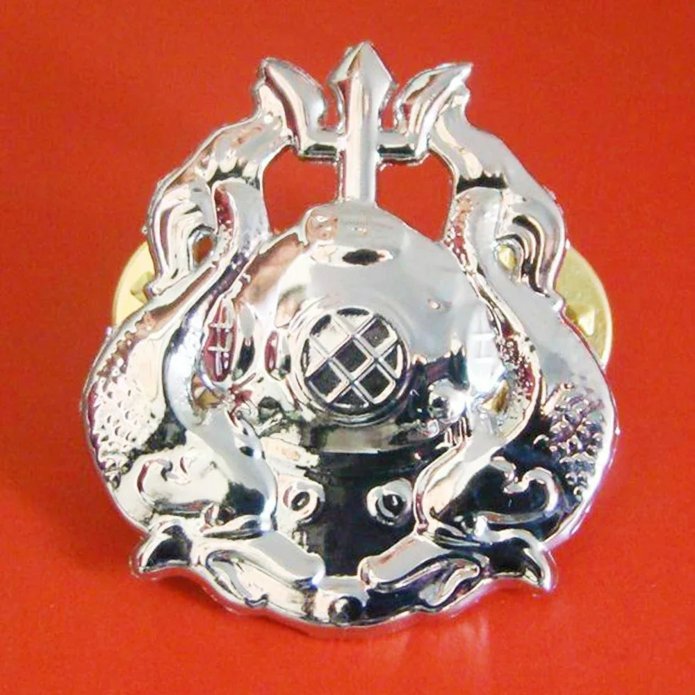 US Army Badge Master Diver Insignia Scuba Diving Operations Pin Cockade Silver