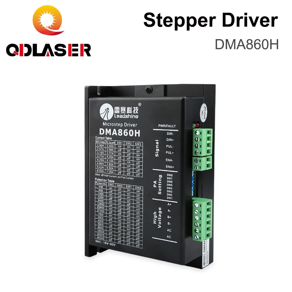 QDLASER Leadshine DMA860H 2 Phase Stepper Driver 7-16mA 18V/70V/80VAC 2.4-7.2A for CNC Machine Co2 Laser Cutting Machine