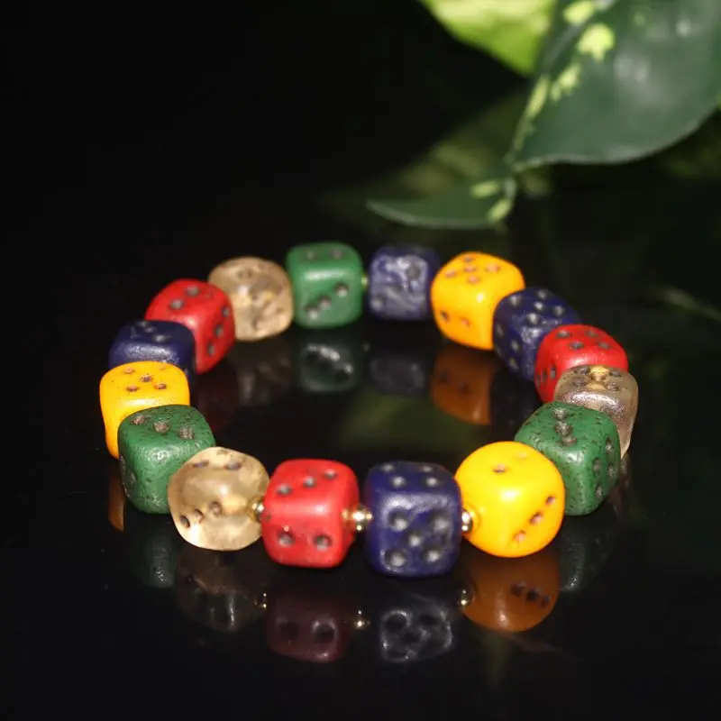 

Винтажный стеклянный браслет Duobao Dice, Италия, винтажный стеклянный браслет, изделия