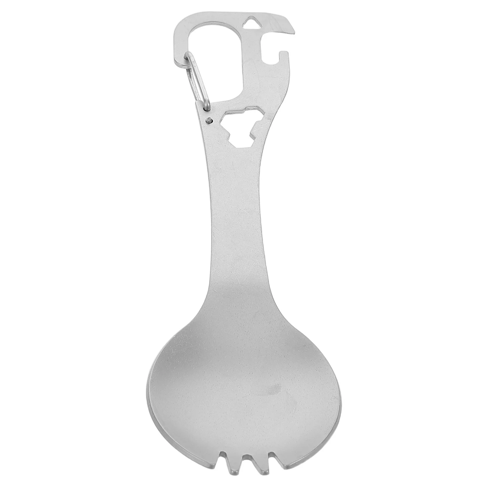 

Outdoor Utensil Keychain Multifunctional Stainless Steel Camping Cutlery Fork Spoon Bottle Opener Can Opener Portable Travel