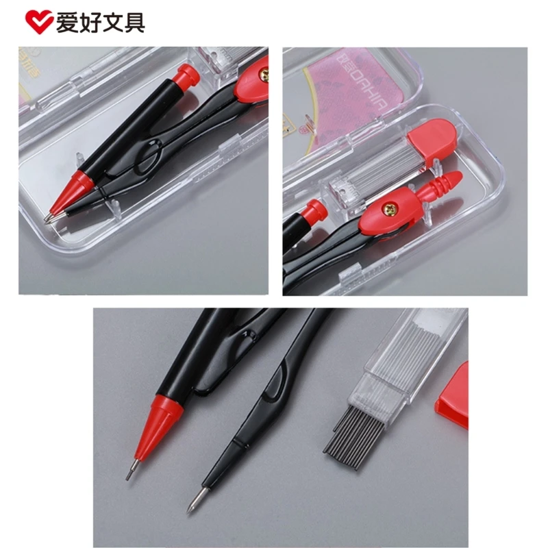 Geometry Set Plastic Math Circle Drawing Tool with Storage Box,Refill Circle Drawing Tools for Engineers Student