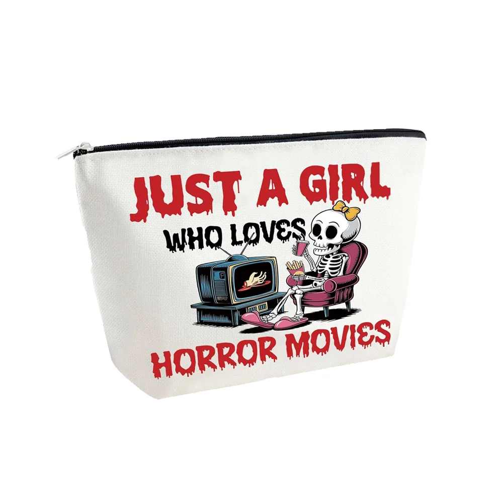 

1pcs Skeleton Gothic Goth Witchy Spooky Cosmetic Bag with Zipper Birthday Gift for Gothic Lovers Women Halloween Accessories