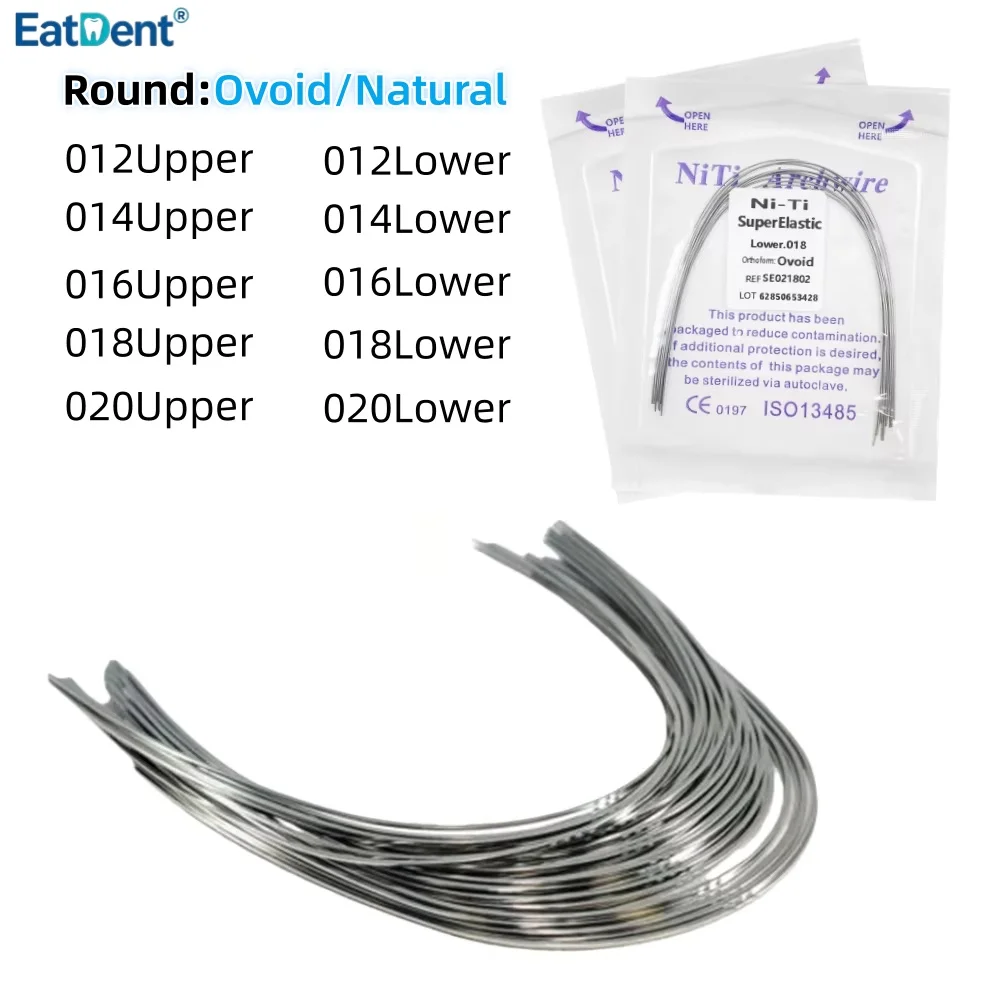 500/300Pcs Dental Orthodontic Archwires Super Elastic Niti Arch Wire Round Ovoid/Natural Upper Lower Dentistry Ortho Materials