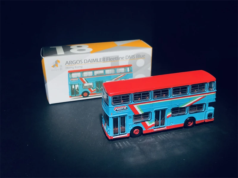 Tiny 1/110 18 ARGOS DAIMLER Fleetline DMS Blue Hong Kong DieCast Model Collection Limited Edition