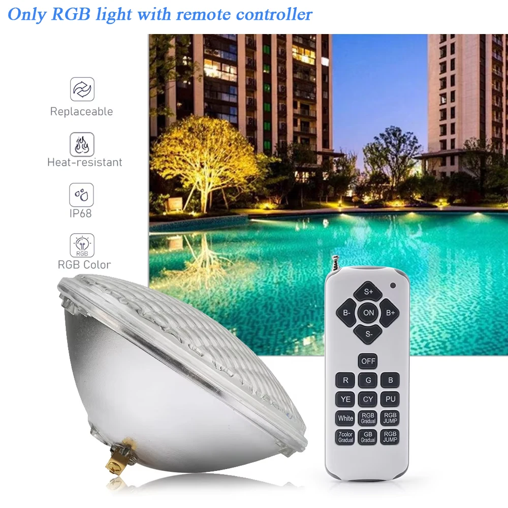 

PAR56 Underwater Lamp AC12V 18LED Piscina Light Cold/Warm/RGB Waterproof Swimming Pool LED Spotlight