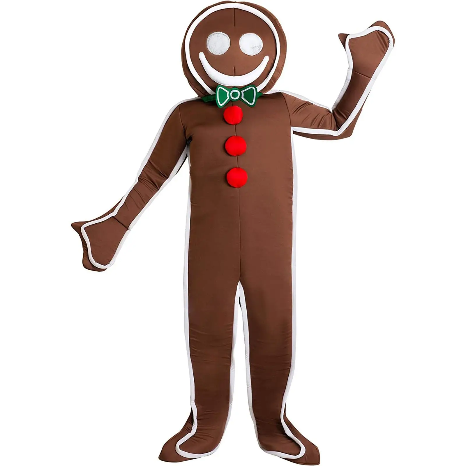 

Gingerbread Man Costume for Adults Christmas Cookie Costume Festive Xmas Outfit Onesie Holiday Party Jumpsuit