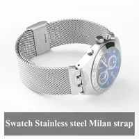 Correa de reloj de acero inoxidable para Swatch, pulsera de metal con interfaz dentada clásica de 12mm, 17mm y 19mm, herramienta de envío
