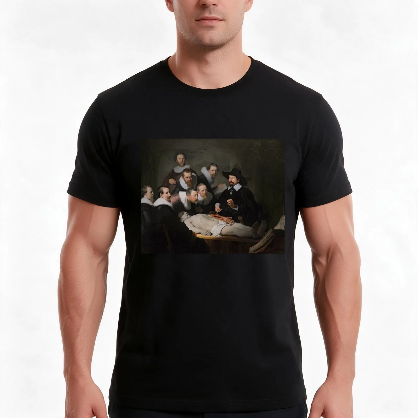 The Anatomy Lesson of Dr. Nicolaes Tulp by Rembrandt T-Shirt Summer Casual Cotton Tee Oversized Streetwear Tops 100% Cotton