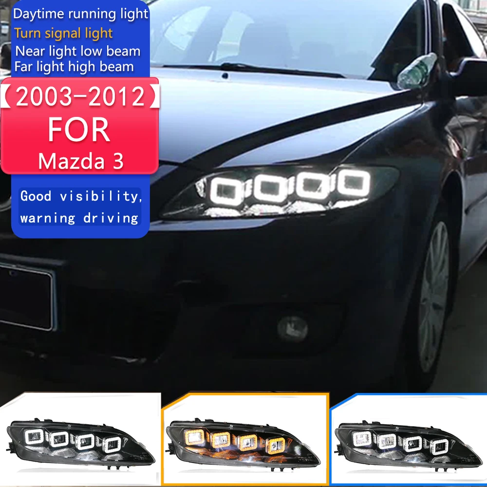 Car Lights for Mazda 6 LED Headlight Projector Lens 2003-2012 Mazda6 LED DRL Dynamic Signal Angel Eye Automotive Accessories